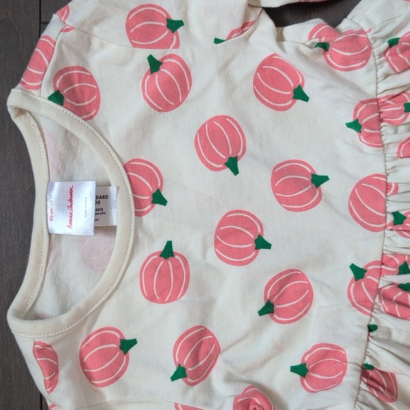 Hanna Andersson 3T Pumpkin Long Sleeve Playground Dress with Pockets - Picture 3 of 7